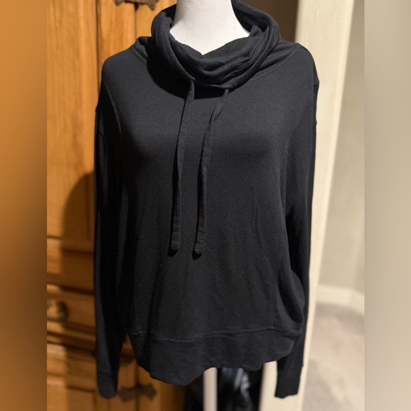 Athleta Womens Cowl Neck Sweatshirt Black Size: Medium - Picture 2 of 9